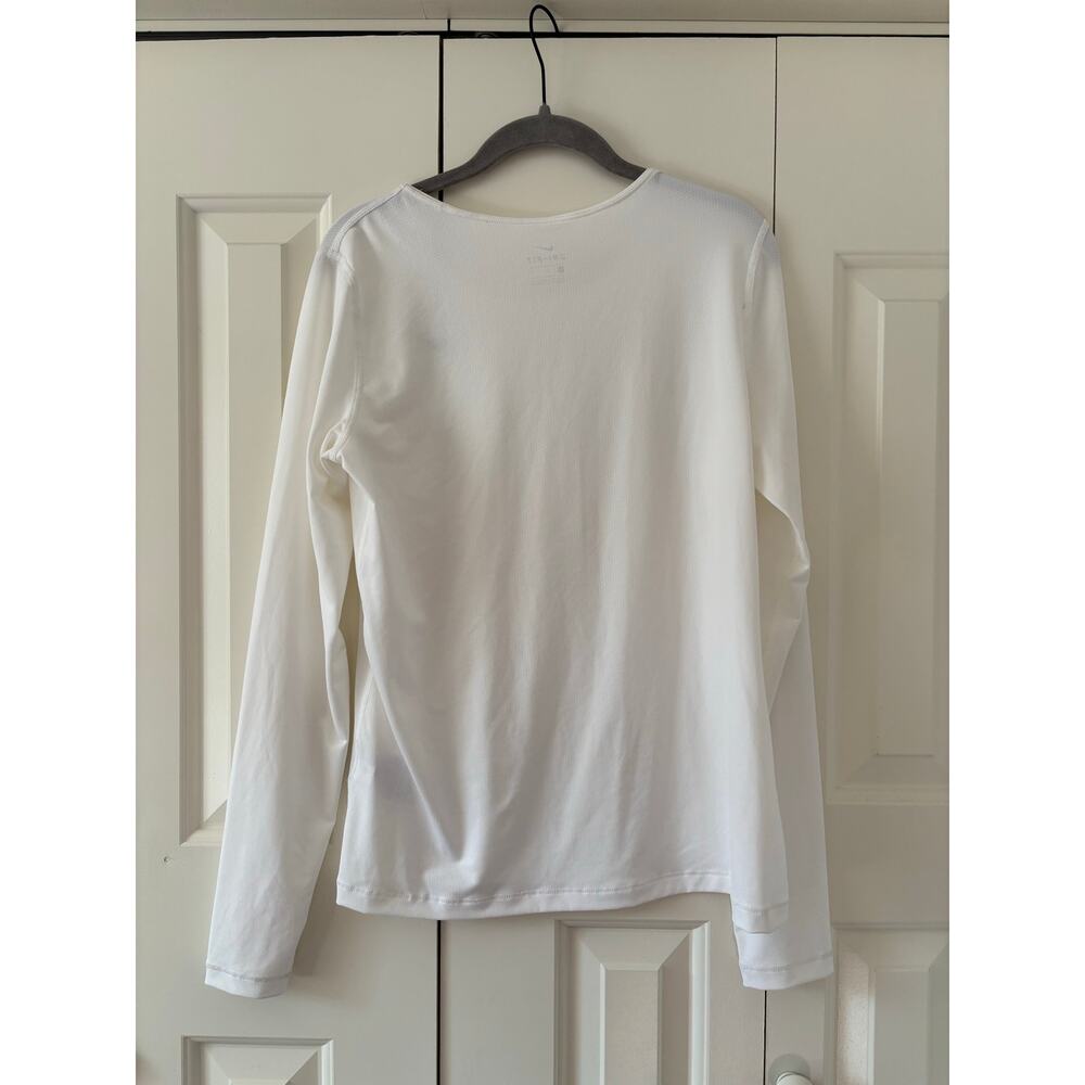 Nike Dri-FIT Womens Long Sleeve Shirt Large White Athletic Running Training Top - Picture 6 of 8